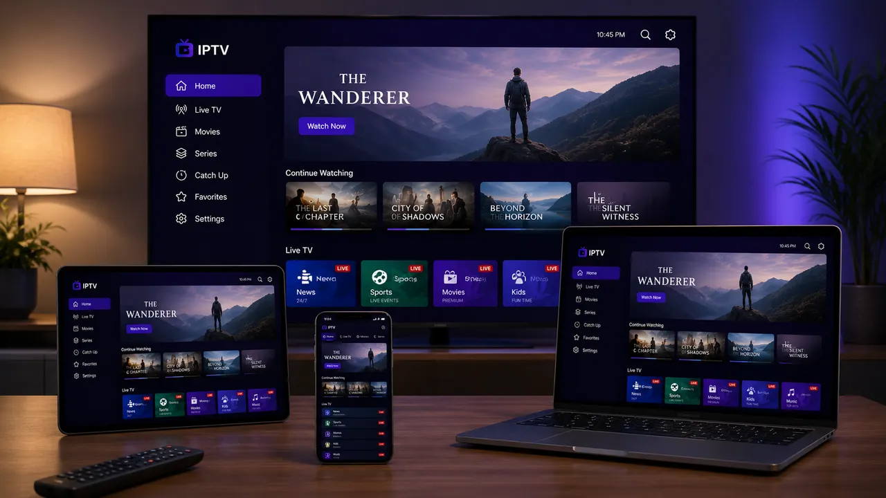Abonnement IPTV premium en 4K sur Smart TV, tablette, smartphone et ordinateur