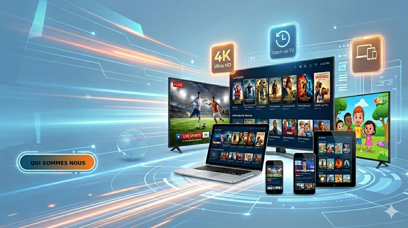Service IPTV France - streaming live 4K multi-écrans